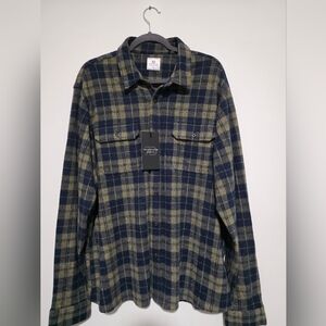 7 Diamonds Generation Long Sleeve Soft Flannel Shirt XL Navy